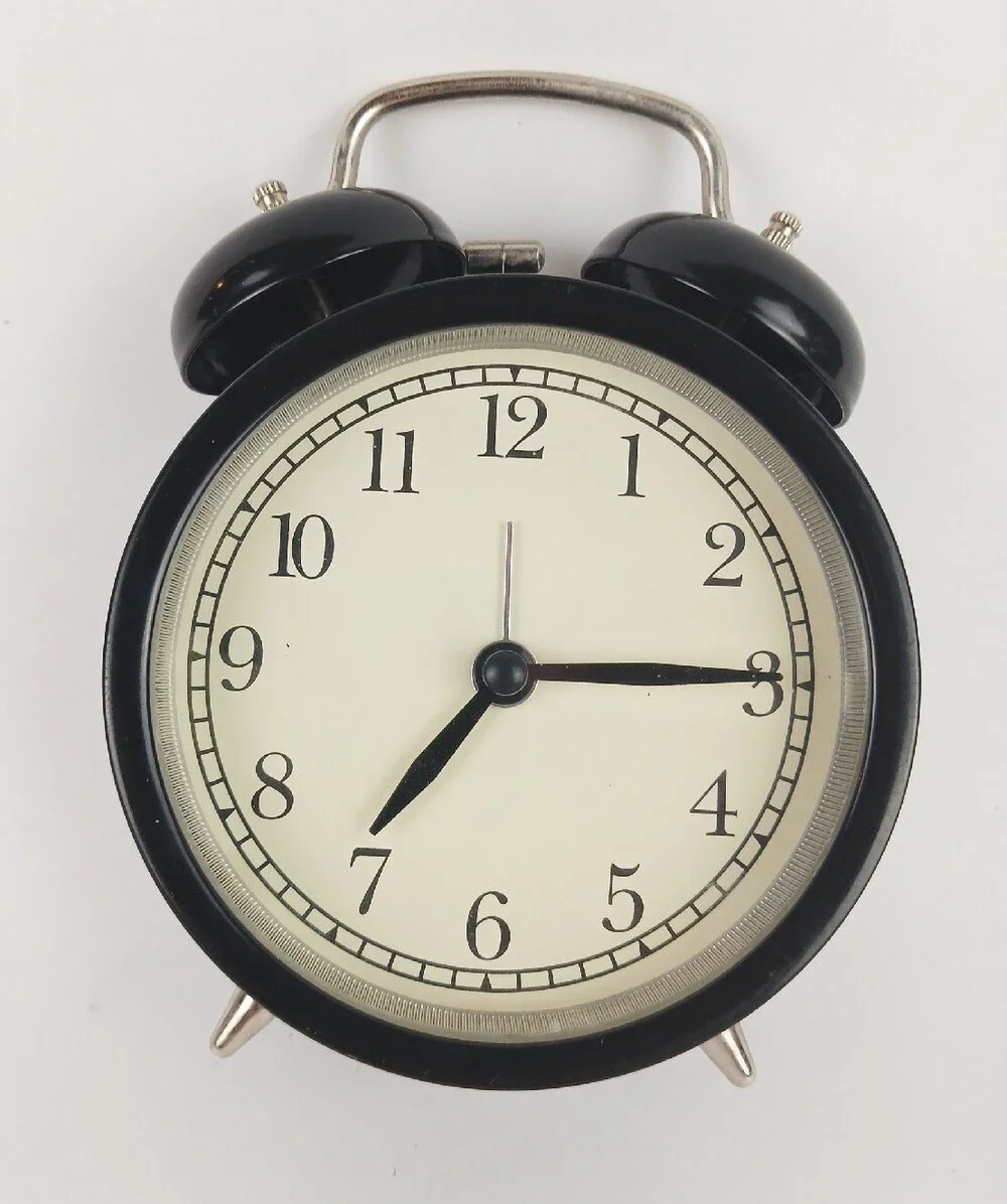 IKEA DEKAD Alarm Clock Antique Design Black Analog 2 AA. Tested Working